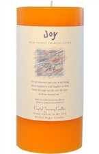 6" x 3" Crystal Journey Herbal Magic Reiki Charged Pillar Candle, Joy