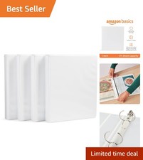 Customizable 4-Pack White 3-Ring Binder with 1-Inch Capacity for Home or Office