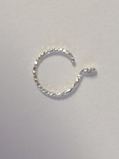 Sparkly Silver Fake Nose Ring Diamond Cut 7mm 20g 