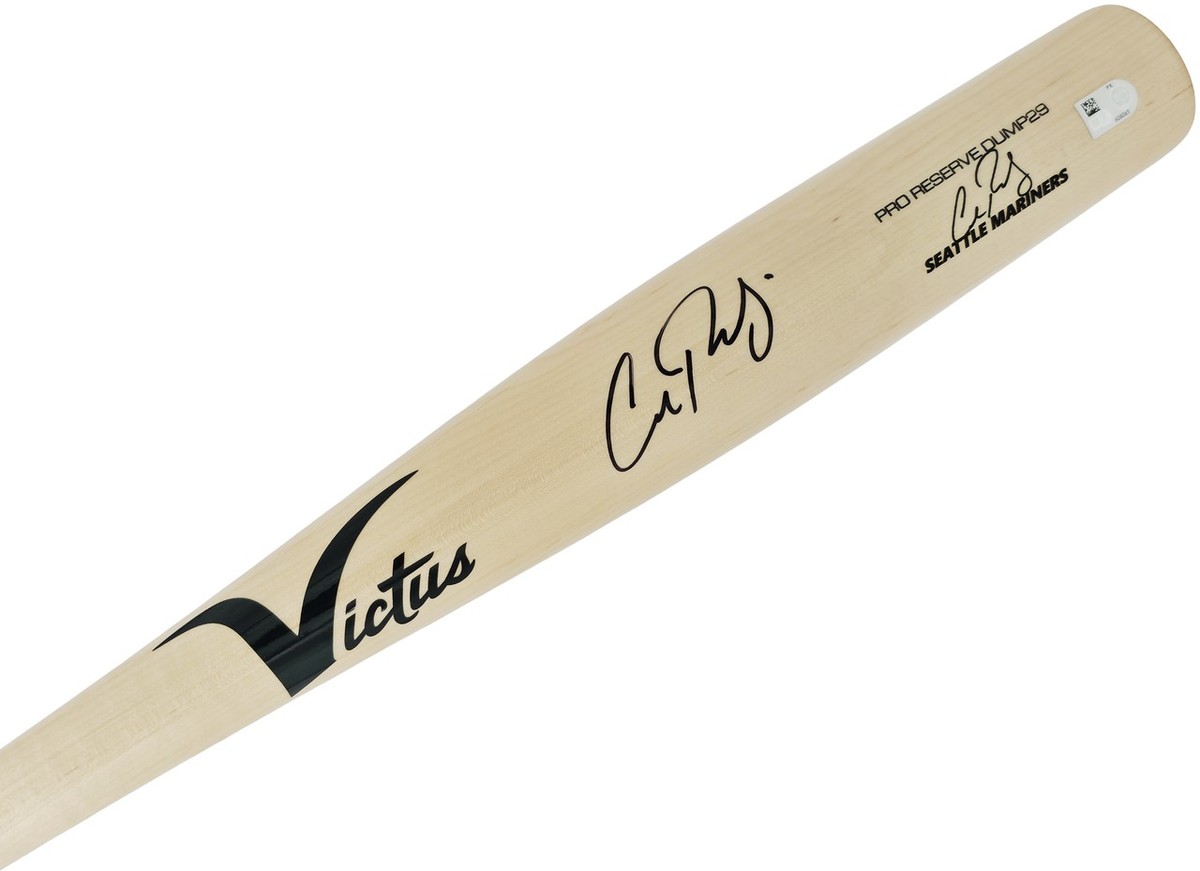 Cal Raleigh Auto Blonde Victus Player Model Torpedo Baseball Bat