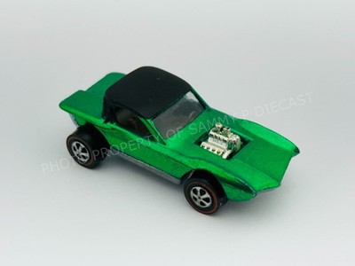 Hot Wheels Redline PYTHON Green US Full Black Roof Tan Interior Very Nice !!