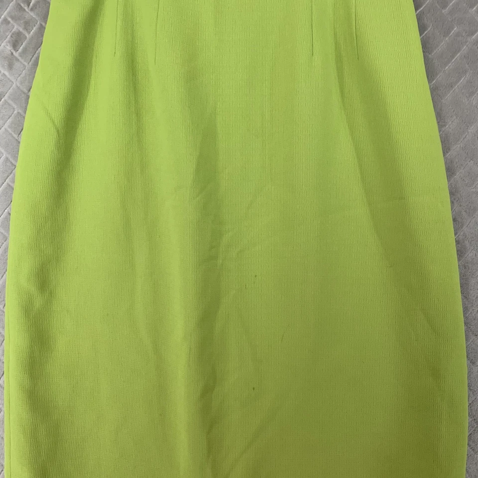 Oleg Cassini Womens 12 Vintage Pencil Skirt Lime Green Short Mini Boho Eclectic - Image 3 of 4