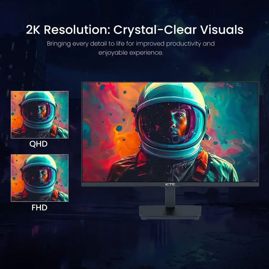 KTC H24T27 Monitor 24-inch,QHD 2K 100Hz IPS PC Monitor,Anti-Blue