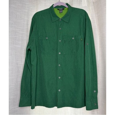 Outdoor Research Wayward Sentinel Button Up Shirt Green Hiking Men's Size XL