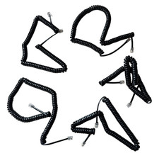 Cisco Handset Black Curly Cord 12 Ft Uncoiled/2 Ft Coiled - 5 Count