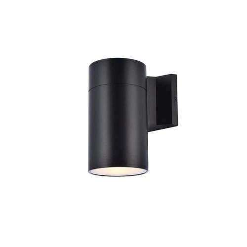Living District Raine 1-Light Modern Aluminum Outdoor Wall Light - Black - Picture 3 of 6