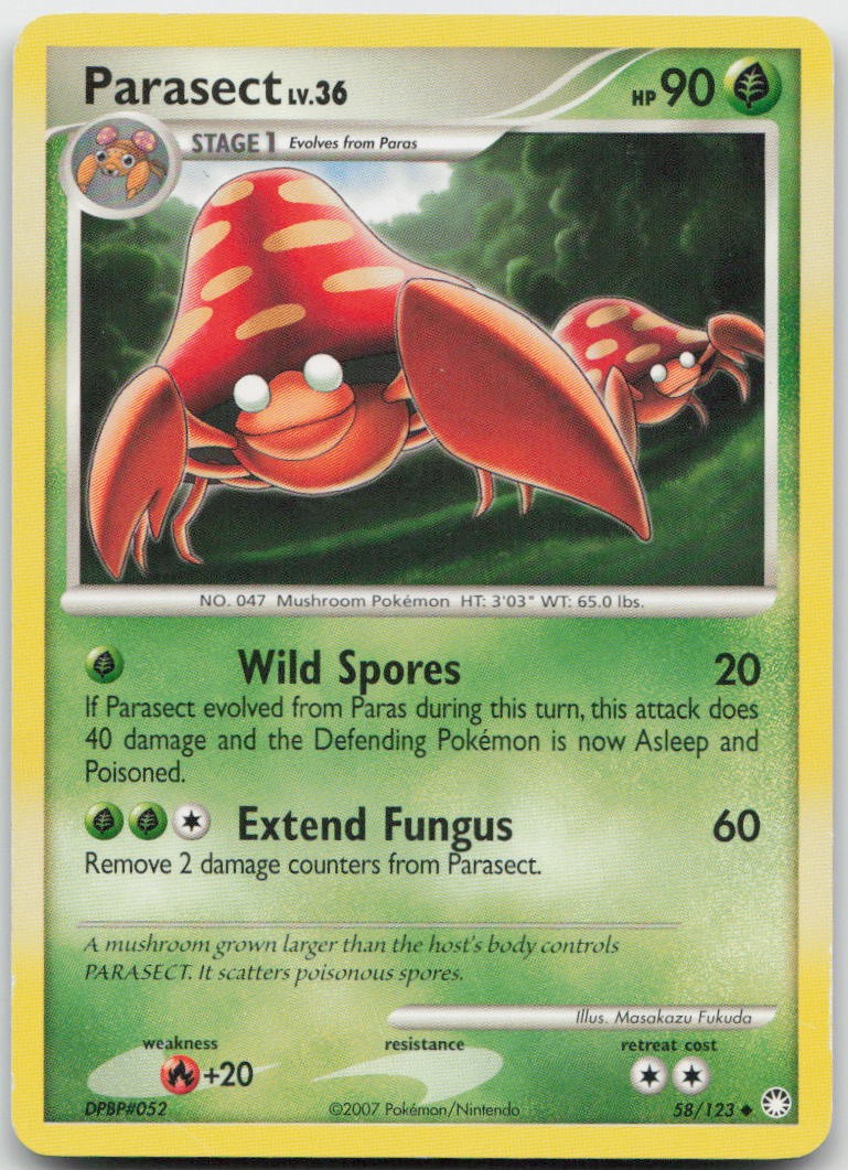 Parasect 58/123 Uncommon Mysterious Treasures Pokemon MP