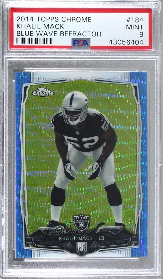 2014 Topps Chrome Blue Wave Refractor Khalil Mack #184 PSA 9 MINT 0cb4
