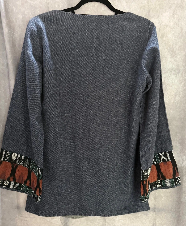 Chaqueta/Cardigan Abierto Sacred Threads Boho Patchwork Bordado Talla S Foto 2 de 4