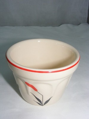 Vintage Universal Cambridge China Red Cattail 6 Oz Custard Cup Monroe 2 west