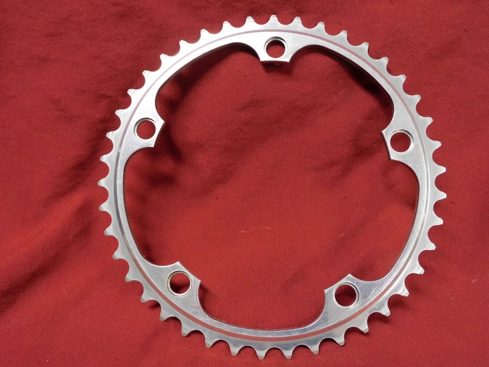 Vintage Spécialités TA 9 Speed Silver Road Chainring 42t x 135 mm BCD - Image 2 of 4