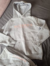 Girls McKenzie Tracksuit Good Condition Age 8/10 Grey/Light Orange