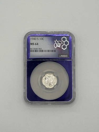1940-S  10C  MERCURY SILVER DIME  "SAN FRANCISCO MINT"  NGC MS64