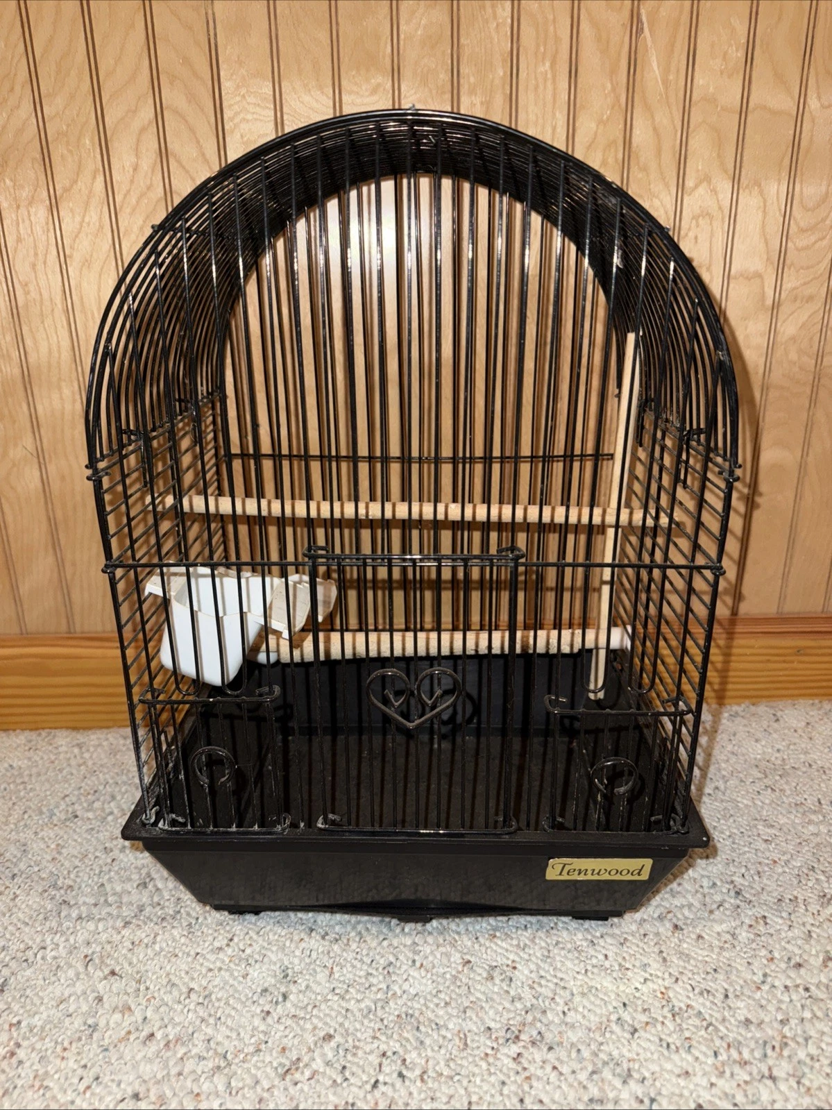VNTG METAL WIRE DOMED BIRD CAGE HANG or FREE-STANDING 16 X 11 X 8"
