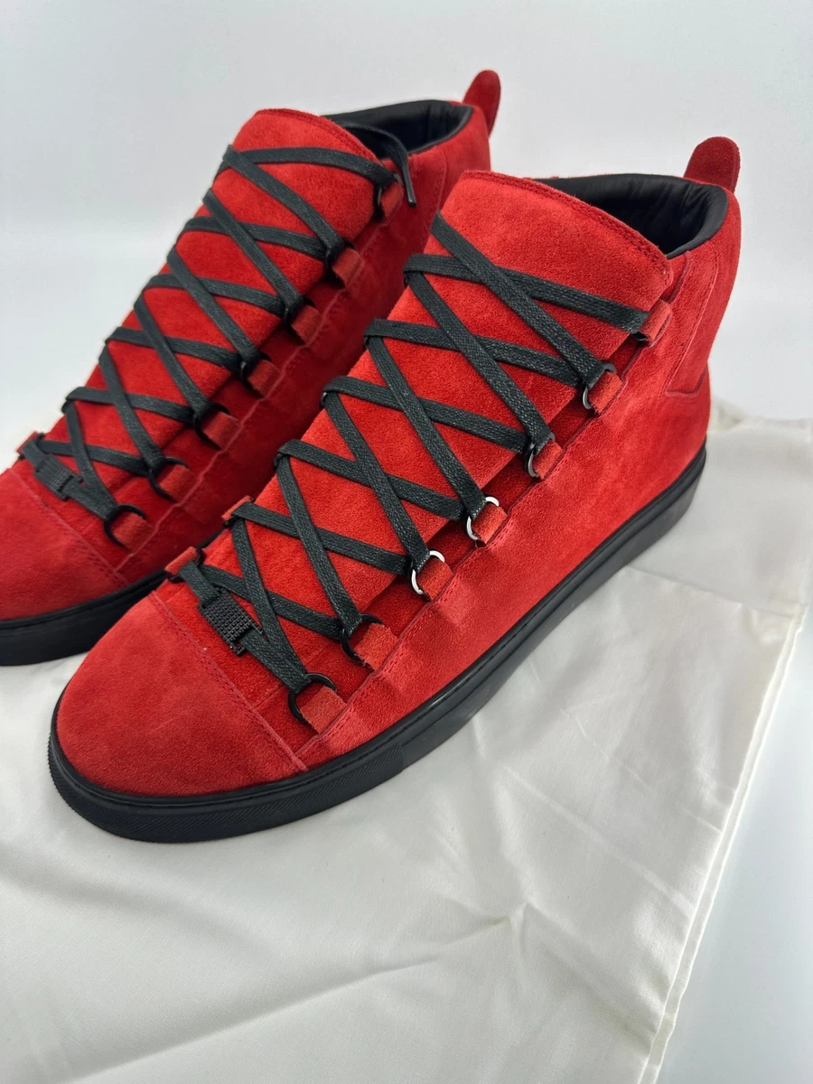 Balenciaga Arena Casual Shoes for Men with Upper Leather Red for