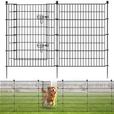 5 Panels No Dig Decorative Garden Fence with Gate, 40 in H X 11.8 ft L Outd...