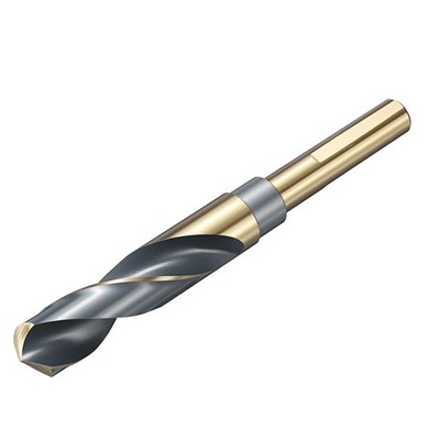23/32'' Drill Bit for Soft Metal 1/2'' 3-Flat Shank 4241 HSS Black and Gold 118°