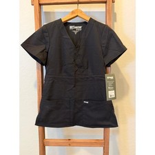 NET Grey's Anatomy Classic Women's Riley 3-Pocket Mock Wrap V-Neck Scrub Top-XS