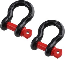 2Pcs 5/8 Inch D Ring Shackle, D Shackle Rugged 19.5 Ton Maximum Break Strength,