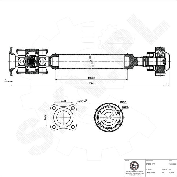 Esen SKV Antriebswelle Vorderachse FüR Mercedes-Benz M-Klasse ML 270 CDI-image