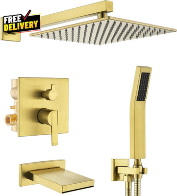 Gold Shower System with Tub Spout All Metal Bathtub Shower Faucet Set with Hig..