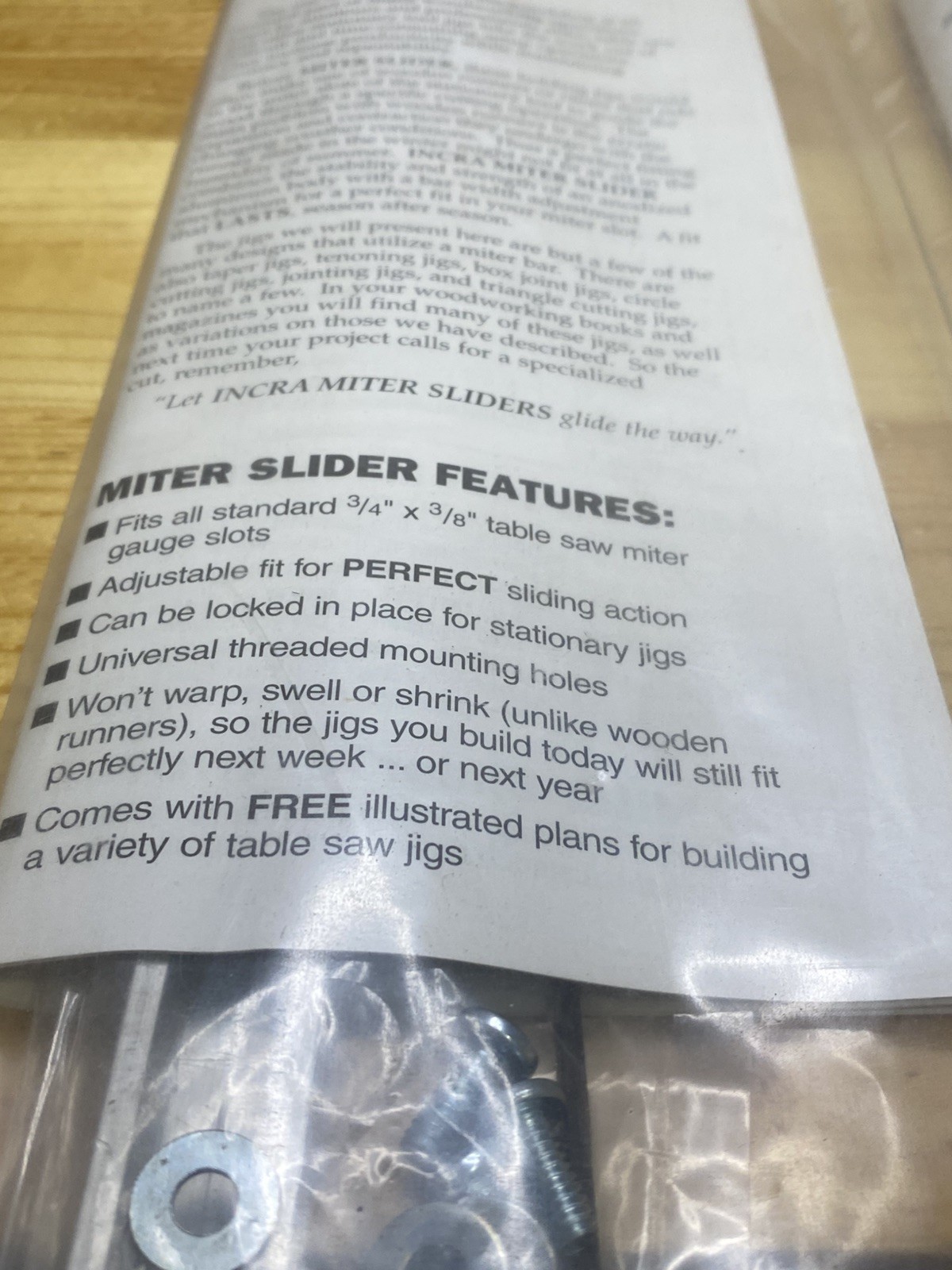 Lot of 2 INCRA Build-It System Miter Slider for Woodworking Jigs & Fixtures 18"