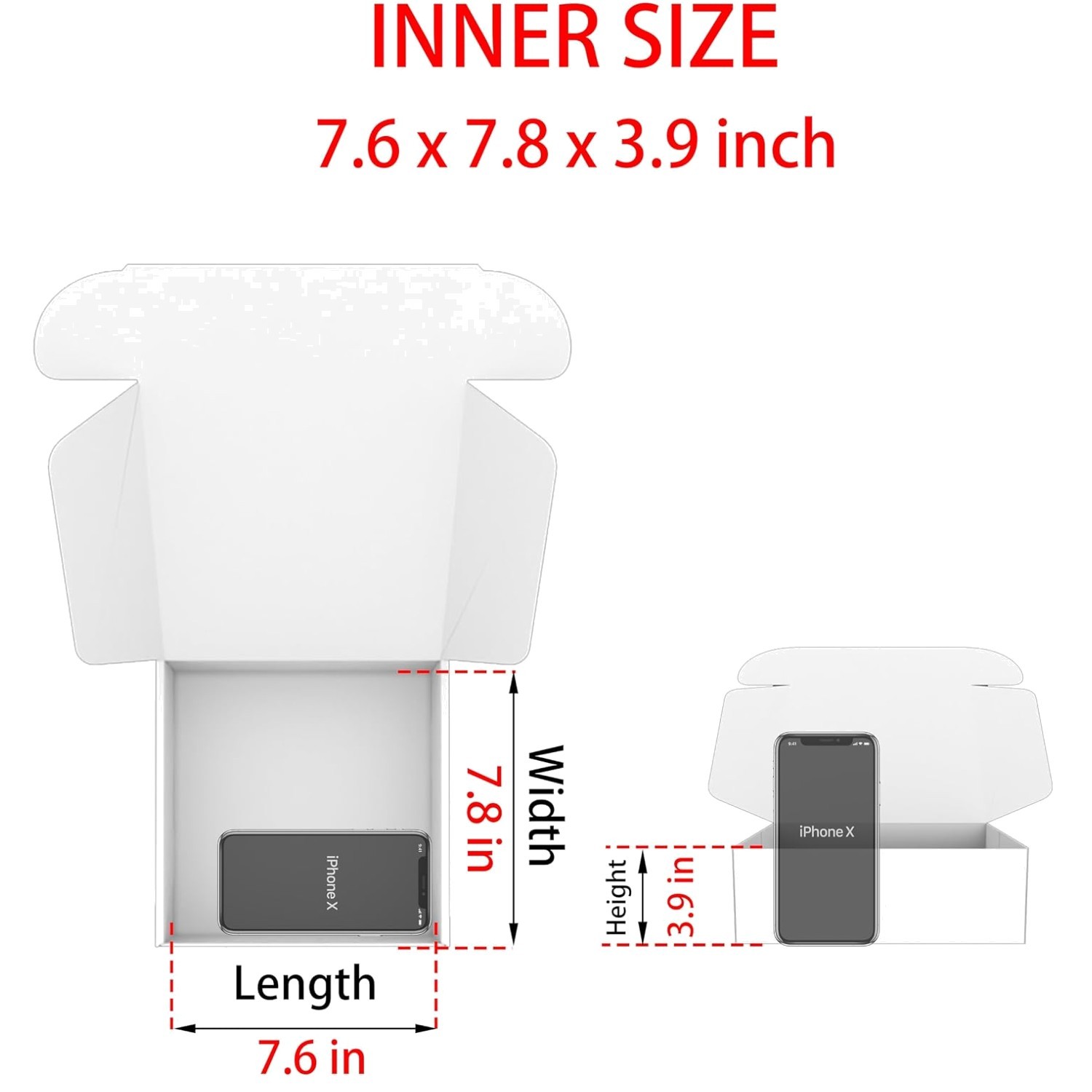 25x Black Shipping Boxes for Gift Products - 8x8x4