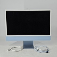 iMac 24 Blue 2021 3.2 GHz M1 8-Core CPU 7-Core GPU 8GB 256GB SSD CRACKED SCREEN