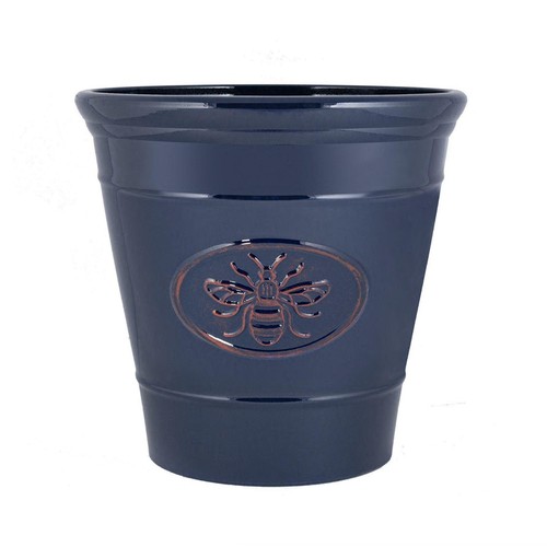 2Pc Plastic Plant Pot Bee Embossed 30cm Flower Pot 14L Glossy Garden Planter - Picture 2 of 2