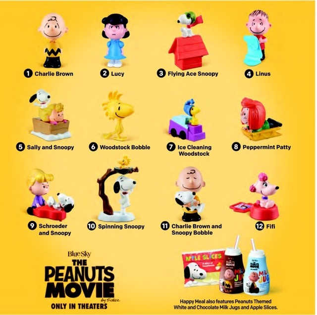 2015 McDONALDS PEANUTS MOVIE LOT OF 3 10, 11, 12 SNOOPY FIFI CHARLIE