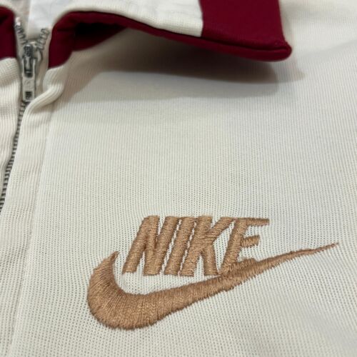 Chaqueta de calentamiento vintage Nike ropa deportiva blanca naranja etiqueta cremallera chaqueta años 70 80 - Imagen 2 de 6