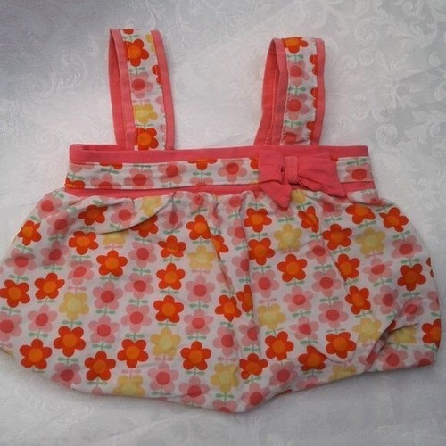 Carter's Kleinkind Mädchen Badeanzug Top Größe 18 Monate lachsgelb rosa Blumen Schleife - Bild 2 von 5