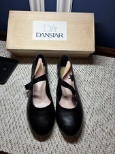 NOS VINTAGE DANSTAR Dance Tap Shoes Children  s Black Size 5
