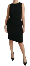 DOLCE & GABBANA Dress Black Sheath Stretch Formal IT48 /US12/XL RRP $1600