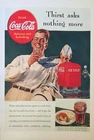 1938 Coca Cola Drink Soda Vintage Ad thirst asks nothing more