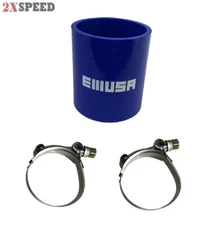 Silicone hose 2.5" straight COUPLER blue + (2 pcs) T Bolt clamps