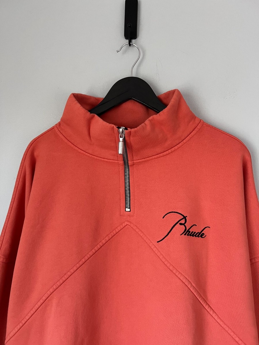 トップス rhude embroiodered logo zip sweatsh RHUDE logo-emboridered quarter-zip Sweatshirt | Yellow | FARFETCH