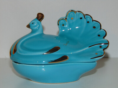 Apollo D'Oro Dalla Valle Pfau Porzellandose Pillendose Schmuckdose Vintage 80er