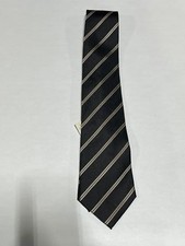 Mens Giorgio Cosani Black Brown Stripe Pattern Tie Pure Silk Hand Made NEW
