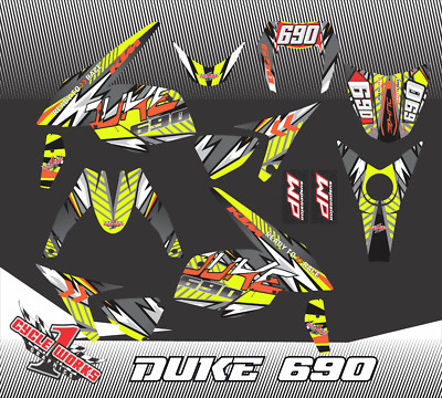 KTM 690 DUKE 2012 - 2021 Supermoto SEMI CUSTOM GRAPHICS KIT SUPER FLO