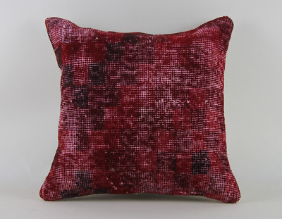 Turkish Kilim Rug Throw Pillow Cover Cushion Cover 18''x18'' Nomad Vintage Kelim