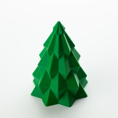 Green 3D Printed Geometric Christmas Tree Desktop Decor