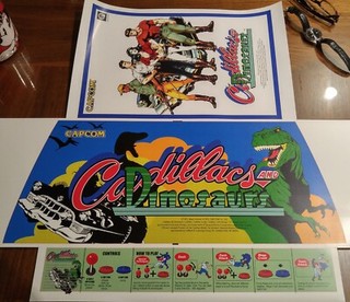 (Backlit) Cadillac and Dinosaurs Marquee for Sega Blast City CPS2 Jamma