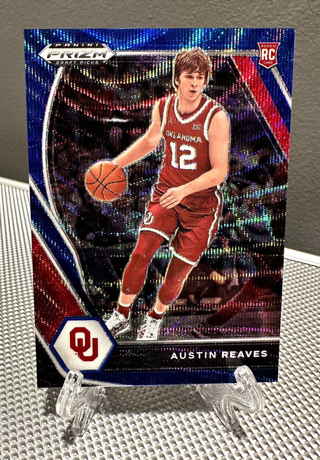 2021 Prizm Draft AUSTIN REAVES #/249 Blue Wave Shimmer Rookie🔥Oklahoma Lakers