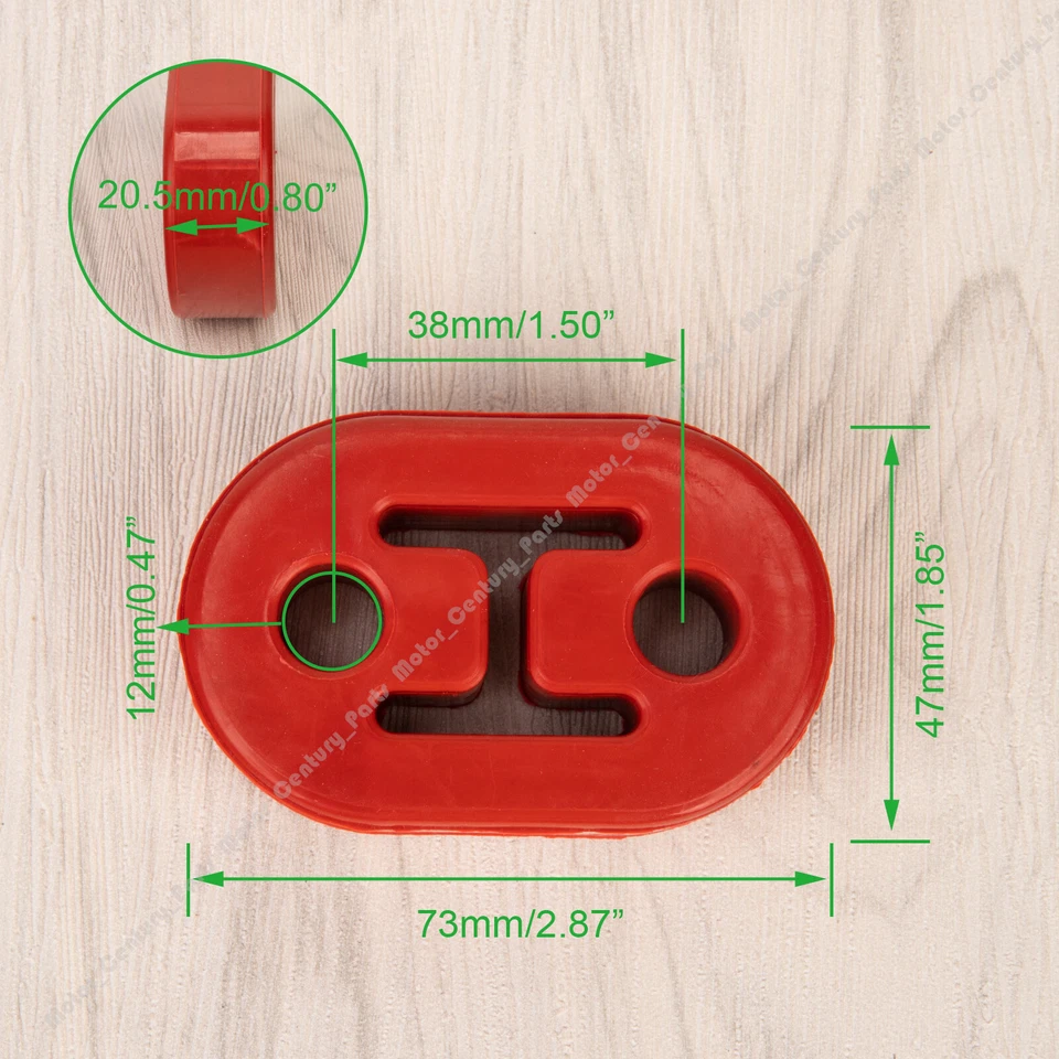 4pcs Rubber Exhaust Hangers Adjustable Muffler Universal 11.5mm Most Auto Cars - Image 2 of 4