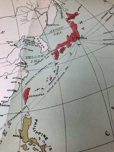 Antique Japan Map Photo-Litho 1899 Railroads Steamship Lines Coal Tea Oil Rice - Picture 11 of 12