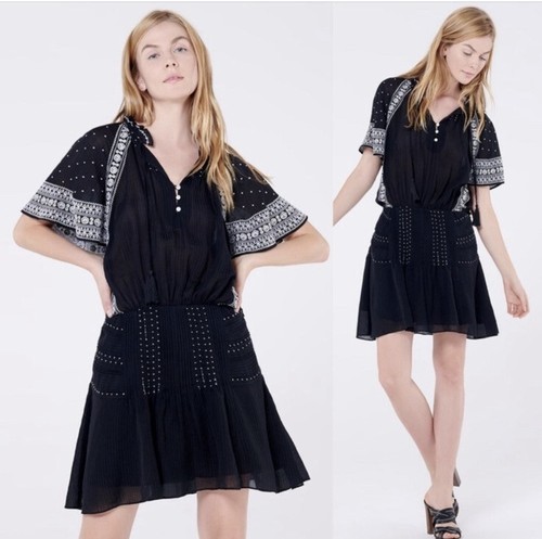 Veronica Beard Minos Embroidered Silk Blend Dress Size 6