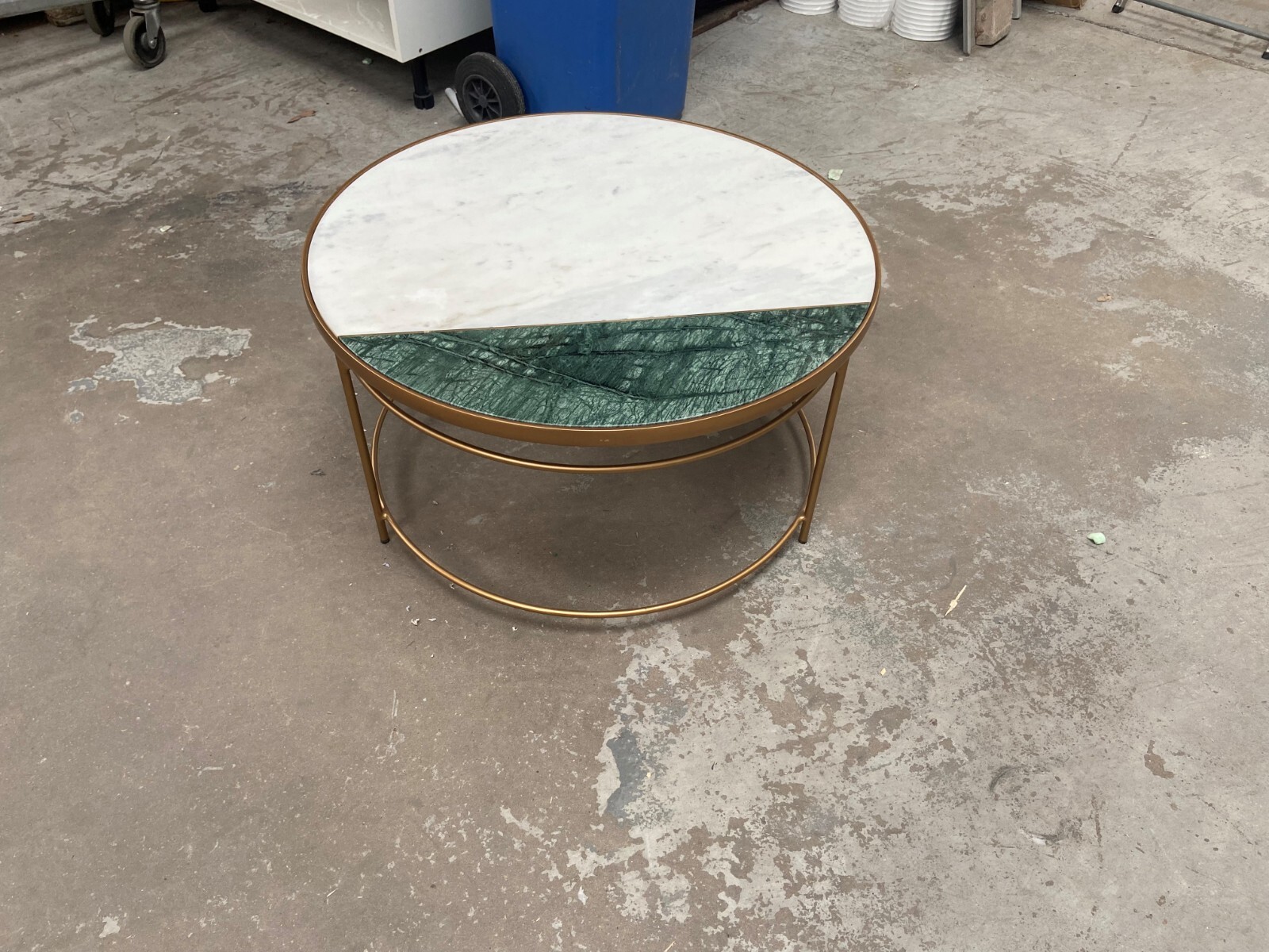 John Lewis and Partners + Swoon Sartre marble coffee table gold/green