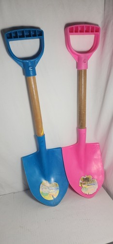 2 Dune Spoons Beach Diggers - Plastic Kid Shovels for Sand or Snow - Blue-Pink.
