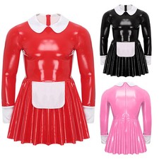 Men's Clubwear Cosplay Dresses Lace Costume Male Uniform Shiny Skirt A-Line Gay
